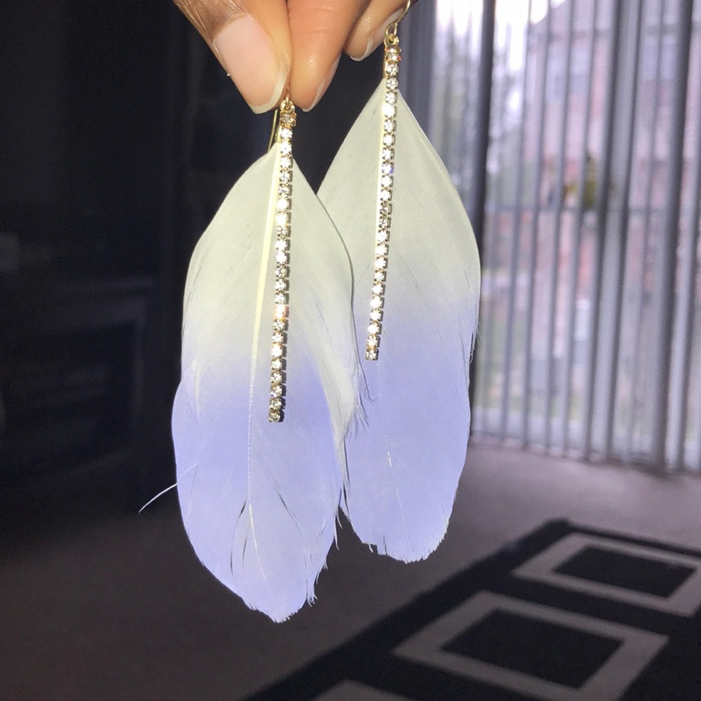 Diamond Feather earrings